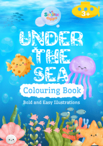 Under the sea colouring book front page