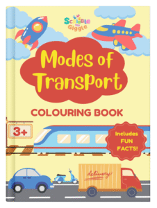 Front cover of Modes of transport colouring book