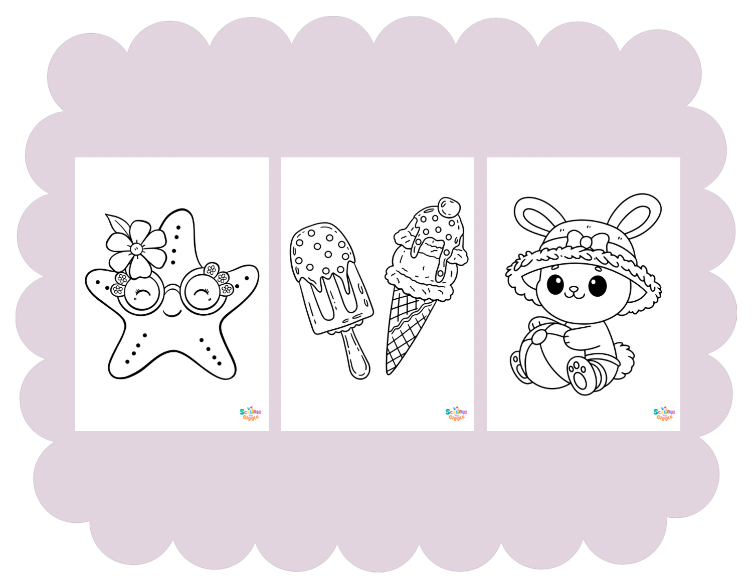 Hello summer colouring pages - free printables