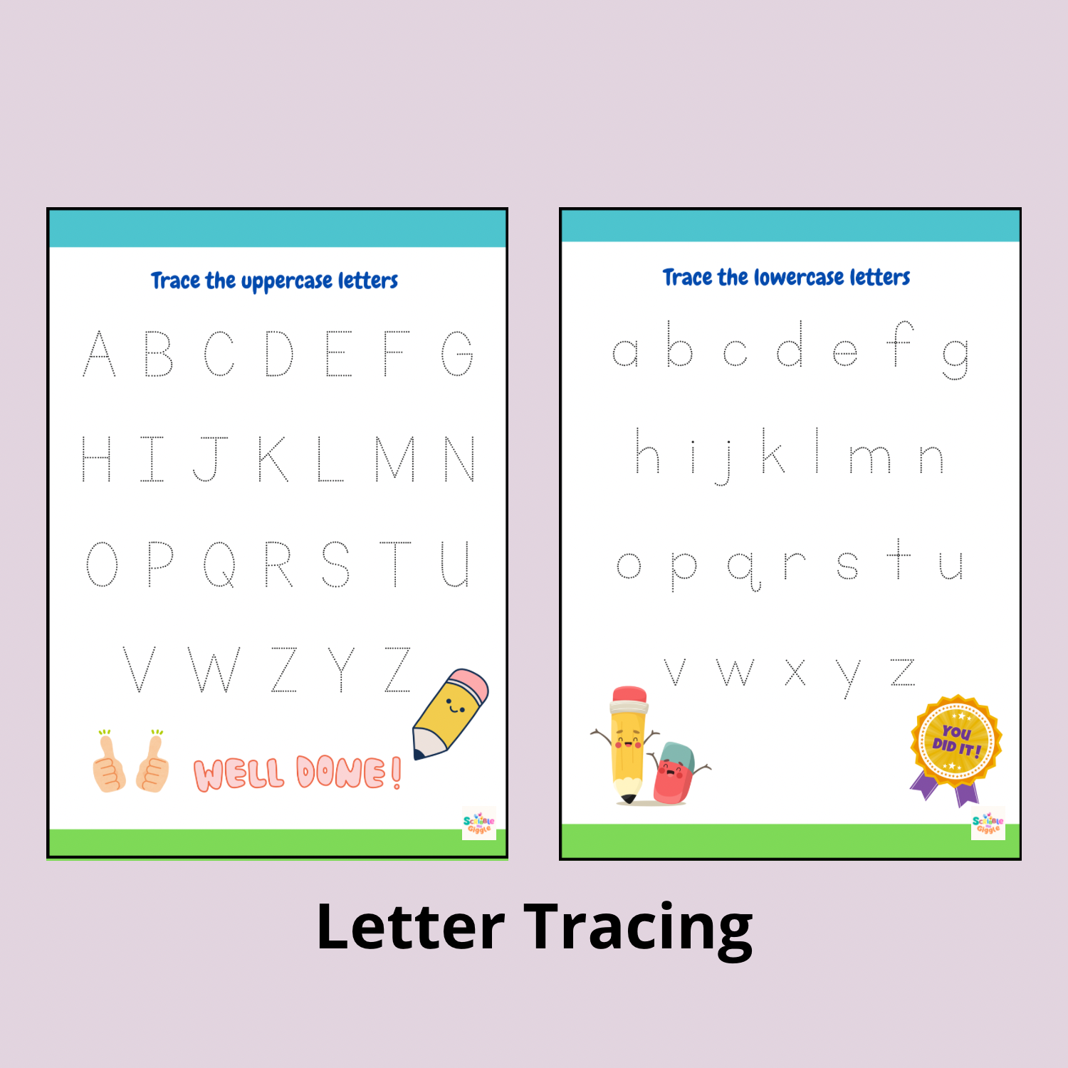 Letter tracing colouring pages - free printables
