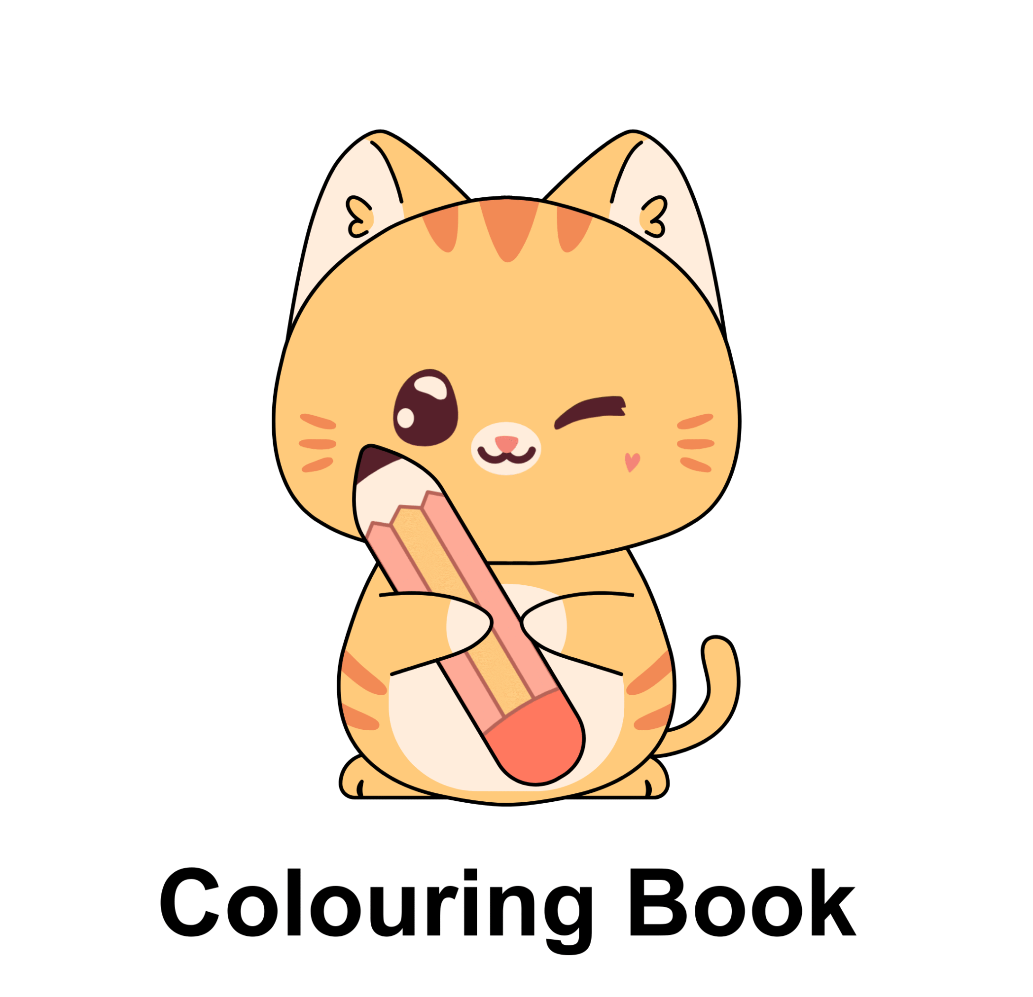 Cute cat holding a pen