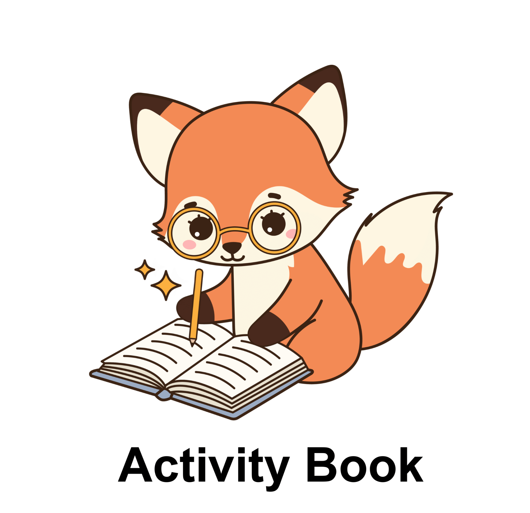 Cute fox studying