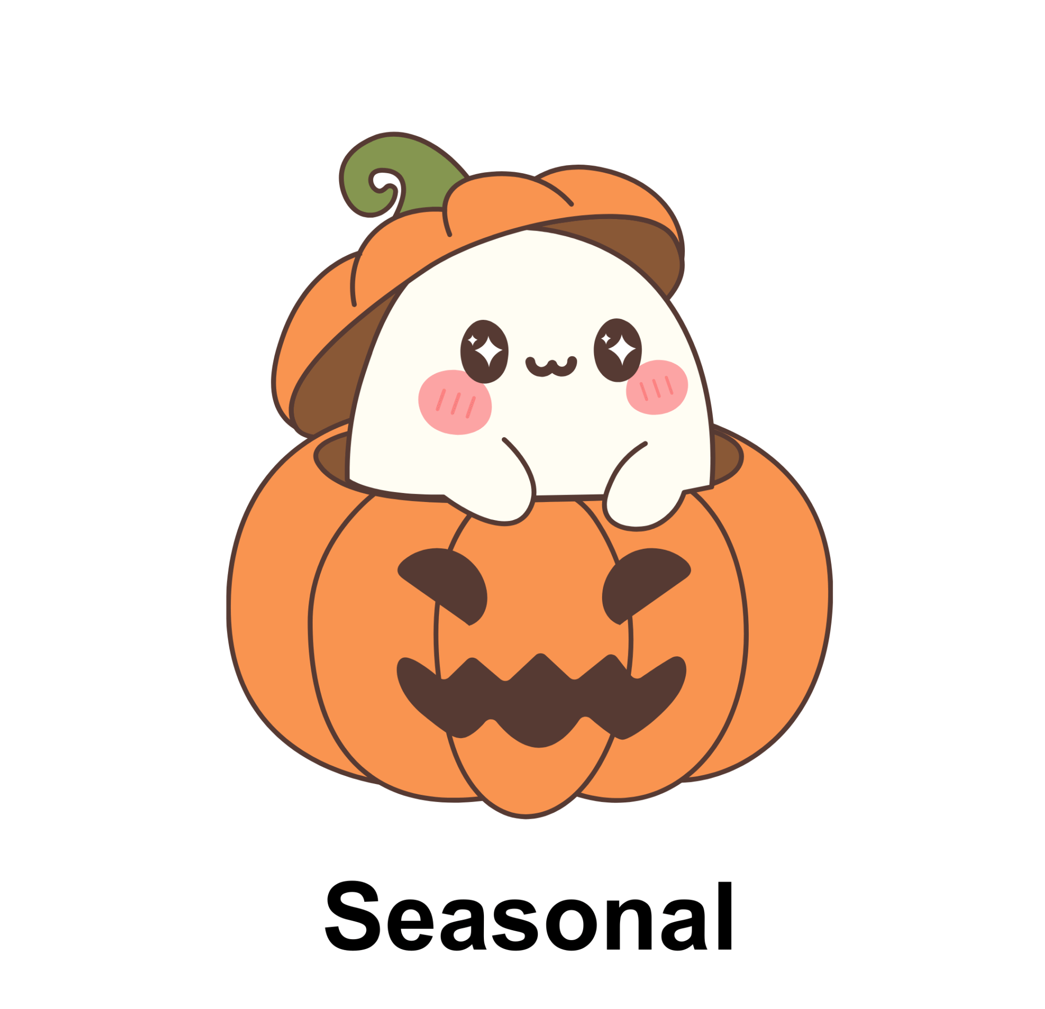 Cute ghost in a pumpkin