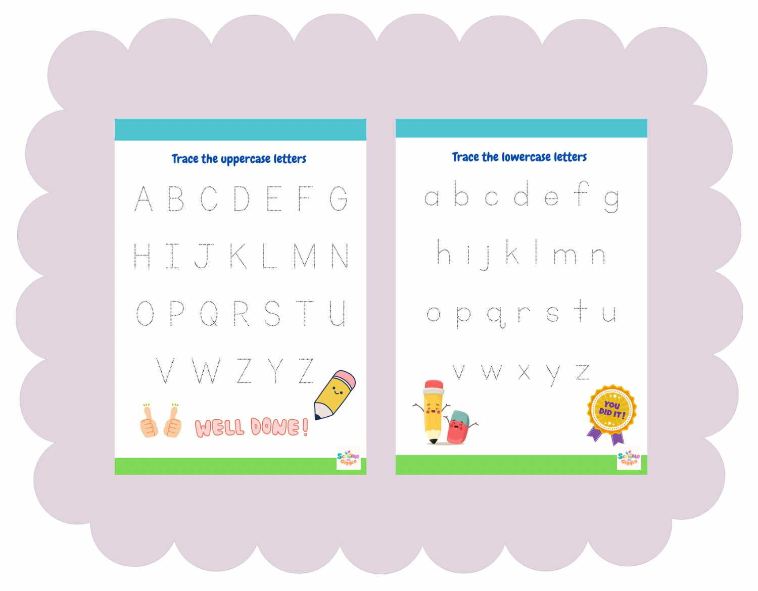 Letter tracing colouring pages - free printables