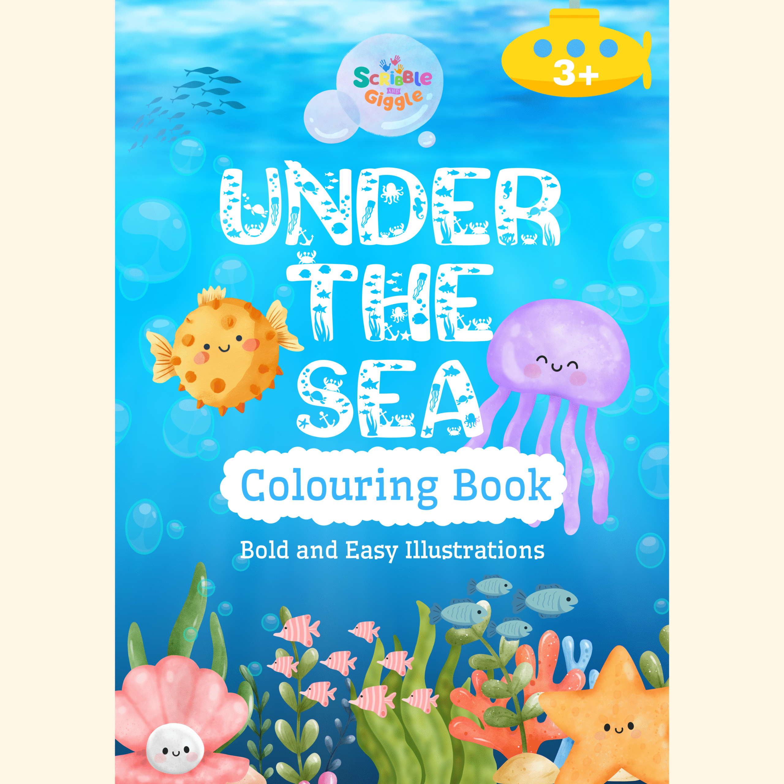 Under the Sea Colouring Book Front cover
